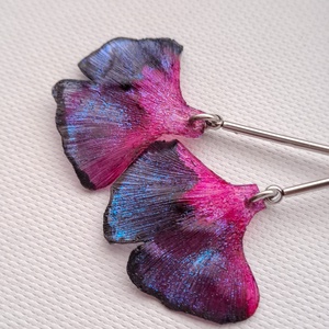 Ginkgo fülbevaló - fenntartható ékszer - ékszer - fülbevaló - lógó fülbevaló - Meska.hu