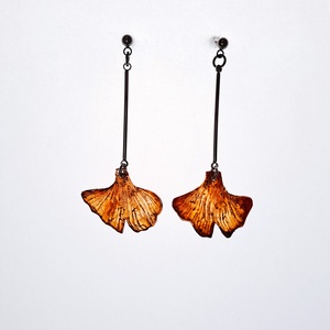 Ginkgo fülbevaló - fenntartható ékszer, Ékszer, Fülbevaló, Lógó fülbevaló, Újrahasznosított alapanyagból készült termékek, Ékszerkészítés, MESKA