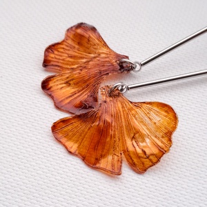 Ginkgo fülbevaló - fenntartható ékszer - ékszer - fülbevaló - lógó fülbevaló - Meska.hu
