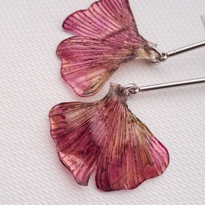 Ginkgo fülbevaló - fenntartható ékszer - ékszer - fülbevaló - lógó fülbevaló - Meska.hu