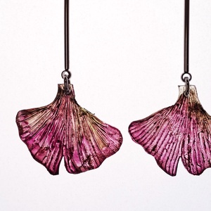 Ginkgo fülbevaló - fenntartható ékszer - ékszer - fülbevaló - lógó fülbevaló - Meska.hu