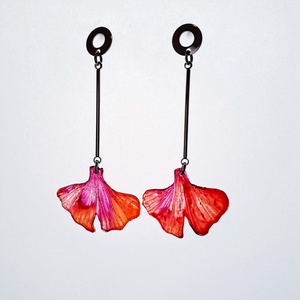 Ginkgo fülbevaló - fenntartható ékszer - ékszer - fülbevaló - lógó fülbevaló - Meska.hu