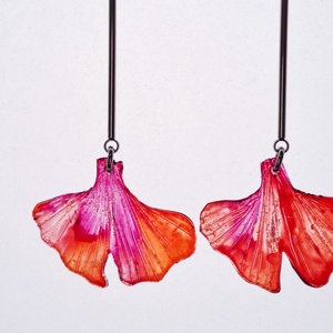 Ginkgo fülbevaló - fenntartható ékszer, Ékszer, Fülbevaló, Lógó fülbevaló, Újrahasznosított alapanyagból készült termékek, Ékszerkészítés, MESKA