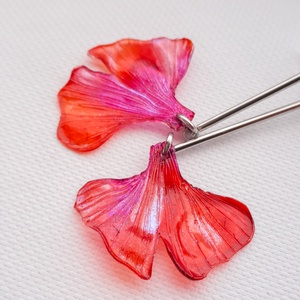 Ginkgo fülbevaló - fenntartható ékszer - ékszer - fülbevaló - lógó fülbevaló - Meska.hu