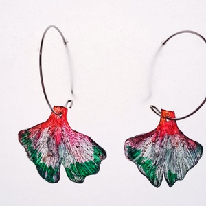 Ginkgo fülbevaló - fenntartható ékszer - ékszer - fülbevaló - lógó fülbevaló - Meska.hu