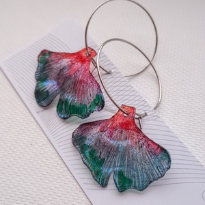 Ginkgo fülbevaló - fenntartható ékszer - ékszer - fülbevaló - lógó fülbevaló - Meska.hu