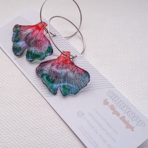 Ginkgo fülbevaló - fenntartható ékszer - ékszer - fülbevaló - lógó fülbevaló - Meska.hu