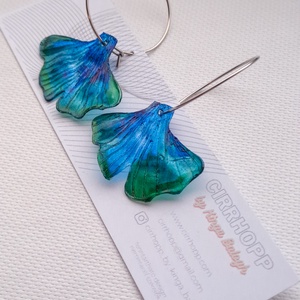 Ginkgo fülbevaló - fenntartható ékszer - ékszer - fülbevaló - lógó fülbevaló - Meska.hu