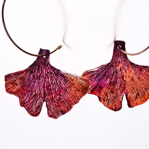 Ginkgo fülbevaló - fenntartható ékszer, Ékszer, Fülbevaló, Lógó fülbevaló, Újrahasznosított alapanyagból készült termékek, Ékszerkészítés, MESKA