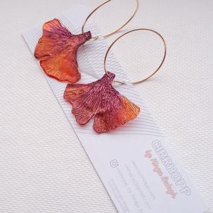 Ginkgo fülbevaló - fenntartható ékszer - ékszer - fülbevaló - lógó fülbevaló - Meska.hu