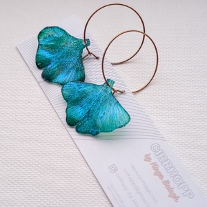 Ginkgo fülbevaló - fenntartható ékszer, Ékszer, Fülbevaló, Lógó fülbevaló, Újrahasznosított alapanyagból készült termékek, Ékszerkészítés, MESKA