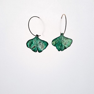 Ginkgo fülbevaló - fenntartható ékszer - ékszer - fülbevaló - lógó fülbevaló - Meska.hu