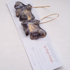 Ginkgo fülbevaló - fenntartható ékszer - ékszer - fülbevaló - lógó fülbevaló - Meska.hu