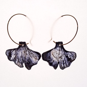 Ginkgo fülbevaló - fenntartható ékszer, Ékszer, Fülbevaló, Lógó fülbevaló, Újrahasznosított alapanyagból készült termékek, Ékszerkészítés, MESKA