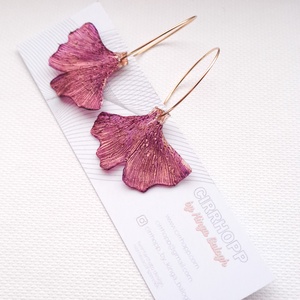 Ginkgo fülbevaló - fenntartható ékszer - ékszer - fülbevaló - lógó fülbevaló - Meska.hu