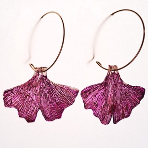 Ginkgo fülbevaló - fenntartható ékszer - ékszer - fülbevaló - lógó fülbevaló - Meska.hu