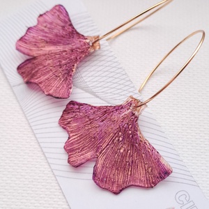 Ginkgo fülbevaló - fenntartható ékszer - Meska.hu