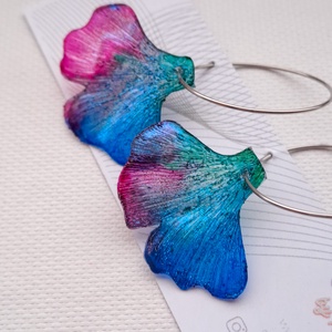 Ginkgo fülbevaló - fenntartható ékszer - ékszer - fülbevaló - lógó fülbevaló - Meska.hu