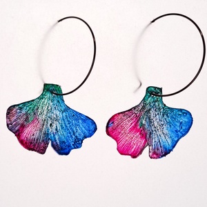 Ginkgo fülbevaló - fenntartható ékszer - ékszer - fülbevaló - lógó fülbevaló - Meska.hu