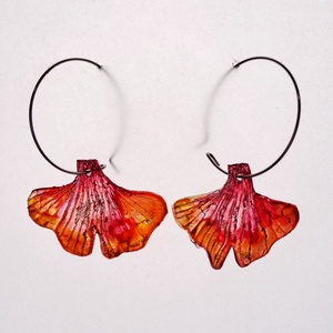 Ginkgo fülbevaló - fenntartható ékszer - Meska.hu