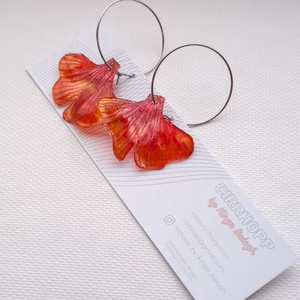 Ginkgo fülbevaló - fenntartható ékszer - ékszer - fülbevaló - lógó fülbevaló - Meska.hu