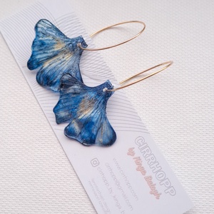 Ginkgo fülbevaló - fenntartható ékszer - Meska.hu