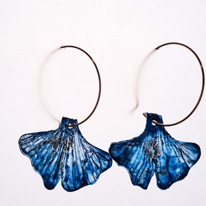 Ginkgo fülbevaló - fenntartható ékszer - ékszer - fülbevaló - lógó fülbevaló - Meska.hu