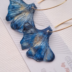 Ginkgo fülbevaló - fenntartható ékszer - ékszer - fülbevaló - lógó fülbevaló - Meska.hu