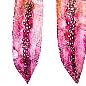 Tollafülbe fülbevaló, madártoll - fenntartható ékszer, Ékszer, Fülbevaló, Lógó fülbevaló, Újrahasznosított alapanyagból készült termékek, Ékszerkészítés, MESKA