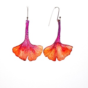 Ginkgo fülbevaló - fenntartható ékszer, Ékszer, Fülbevaló, Lógó fülbevaló, Újrahasznosított alapanyagból készült termékek, Ékszerkészítés, MESKA