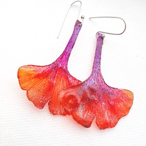 Ginkgo fülbevaló - fenntartható ékszer - ékszer - fülbevaló - lógó fülbevaló - Meska.hu