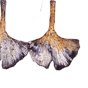Ginkgo fülbevaló - fenntartható ékszer - ékszer - fülbevaló - lógó fülbevaló - Meska.hu