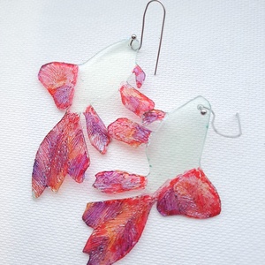 Goldfish fülbevaló - fenntartható ékszer - ékszer - fülbevaló - lógó fülbevaló - Meska.hu