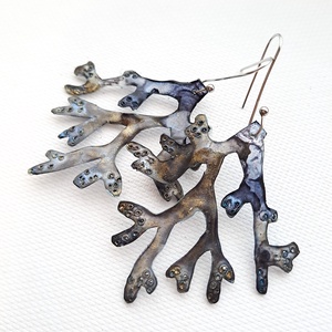 Korallág fülbevaló - fenntartható ékszer - ékszer - fülbevaló - lógó fülbevaló - Meska.hu