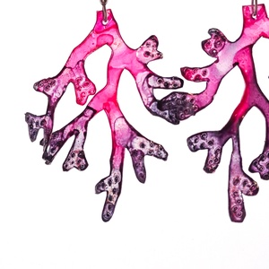 Korallág fülbevaló - fenntartható ékszer - ékszer - fülbevaló - lógó fülbevaló - Meska.hu