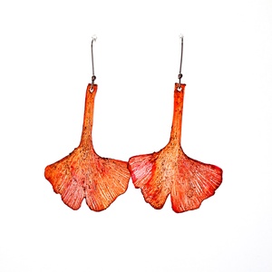 Ginkgo fülbevaló - fenntartható ékszer - ékszer - fülbevaló - lógó fülbevaló - Meska.hu