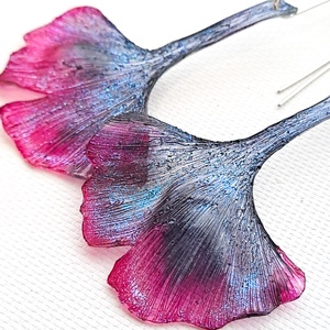 Ginkgo fülbevaló - fenntartható ékszer - ékszer - fülbevaló - lógó fülbevaló - Meska.hu