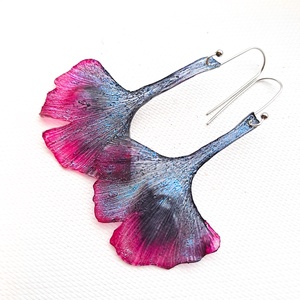 Ginkgo fülbevaló - fenntartható ékszer - ékszer - fülbevaló - lógó fülbevaló - Meska.hu