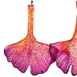 Ginkgo fülbevaló - fenntartható ékszer, Ékszer, Fülbevaló, Lógó fülbevaló, Újrahasznosított alapanyagból készült termékek, Ékszerkészítés, MESKA