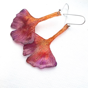 Ginkgo fülbevaló - fenntartható ékszer - ékszer - fülbevaló - lógó fülbevaló - Meska.hu
