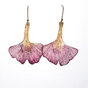 Ginkgo fülbevaló - fenntartható ékszer - ékszer - fülbevaló - lógó fülbevaló - Meska.hu