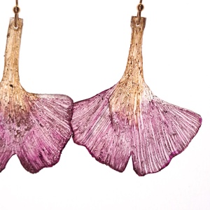 Ginkgo fülbevaló - fenntartható ékszer - ékszer - fülbevaló - lógó fülbevaló - Meska.hu