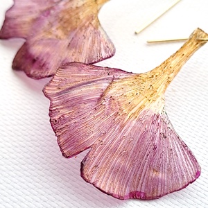 Ginkgo fülbevaló - fenntartható ékszer, Ékszer, Fülbevaló, Lógó fülbevaló, Újrahasznosított alapanyagból készült termékek, Ékszerkészítés, MESKA