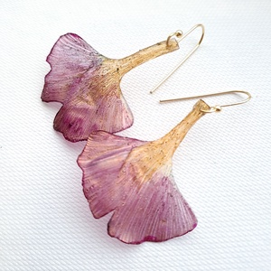 Ginkgo fülbevaló - fenntartható ékszer - ékszer - fülbevaló - lógó fülbevaló - Meska.hu