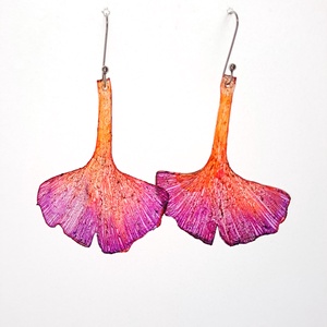 Ginkgo fülbevaló - fenntartható ékszer, Ékszer, Fülbevaló, Lógó fülbevaló, Újrahasznosított alapanyagból készült termékek, Ékszerkészítés, MESKA