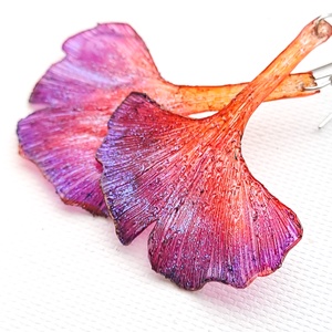 Ginkgo fülbevaló - fenntartható ékszer - ékszer - fülbevaló - lógó fülbevaló - Meska.hu