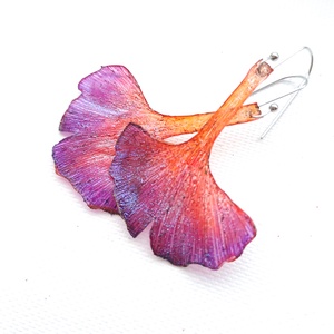 Ginkgo fülbevaló - fenntartható ékszer - ékszer - fülbevaló - lógó fülbevaló - Meska.hu