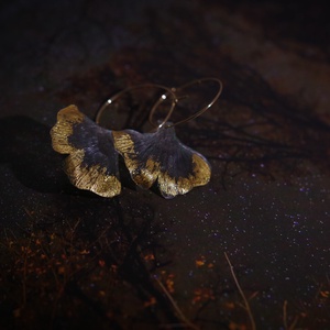 Ginkgo fülbevaló - fenntartható ékszer - ékszer - fülbevaló - lógó fülbevaló - Meska.hu