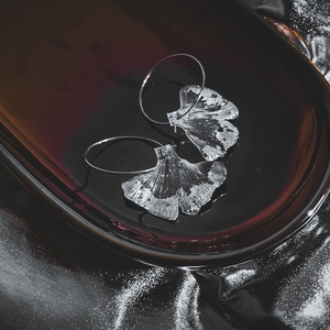 Ginkgo fülbevaló - fenntartható ékszer - Meska.hu