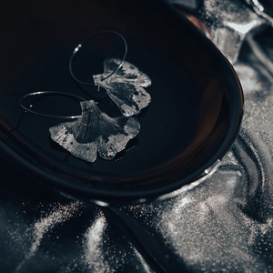 Ginkgo fülbevaló - fenntartható ékszer - ékszer - fülbevaló - lógó fülbevaló - Meska.hu